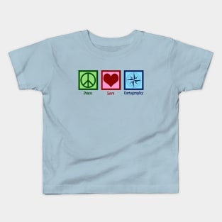 Peace Love Cartography Kids T-Shirt